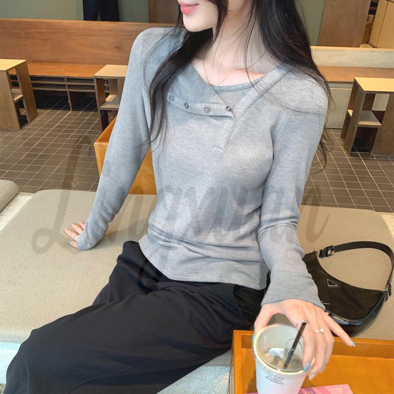 Women s 2026 Autumn/Winter Slanted Neck Button Long Sleeve T-shirt M хизер серый
Women s 2026 Autumn/Winter Slanted Neck Button Long Sleeve T-shirt M хизер серый
