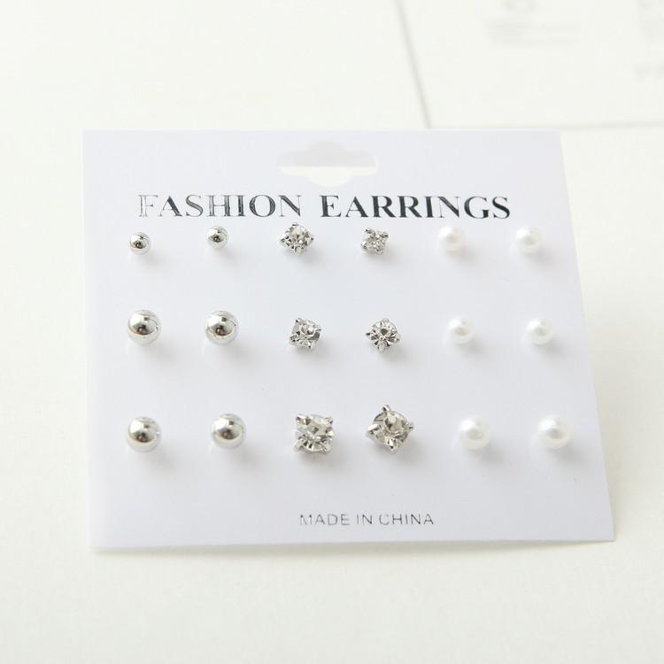 2017 New Simple Fashion Wild Rhinestones Pearl 9 Sets Of Ear Studs Earrings For Women Stud Earrings Pendientes Mujer Moda медный
2017 New Simple Fashion Wild Rhinestones Pearl 9 Sets Of Ear Studs Earrings For Women Stud Earrings Pendientes Mujer Moda медный