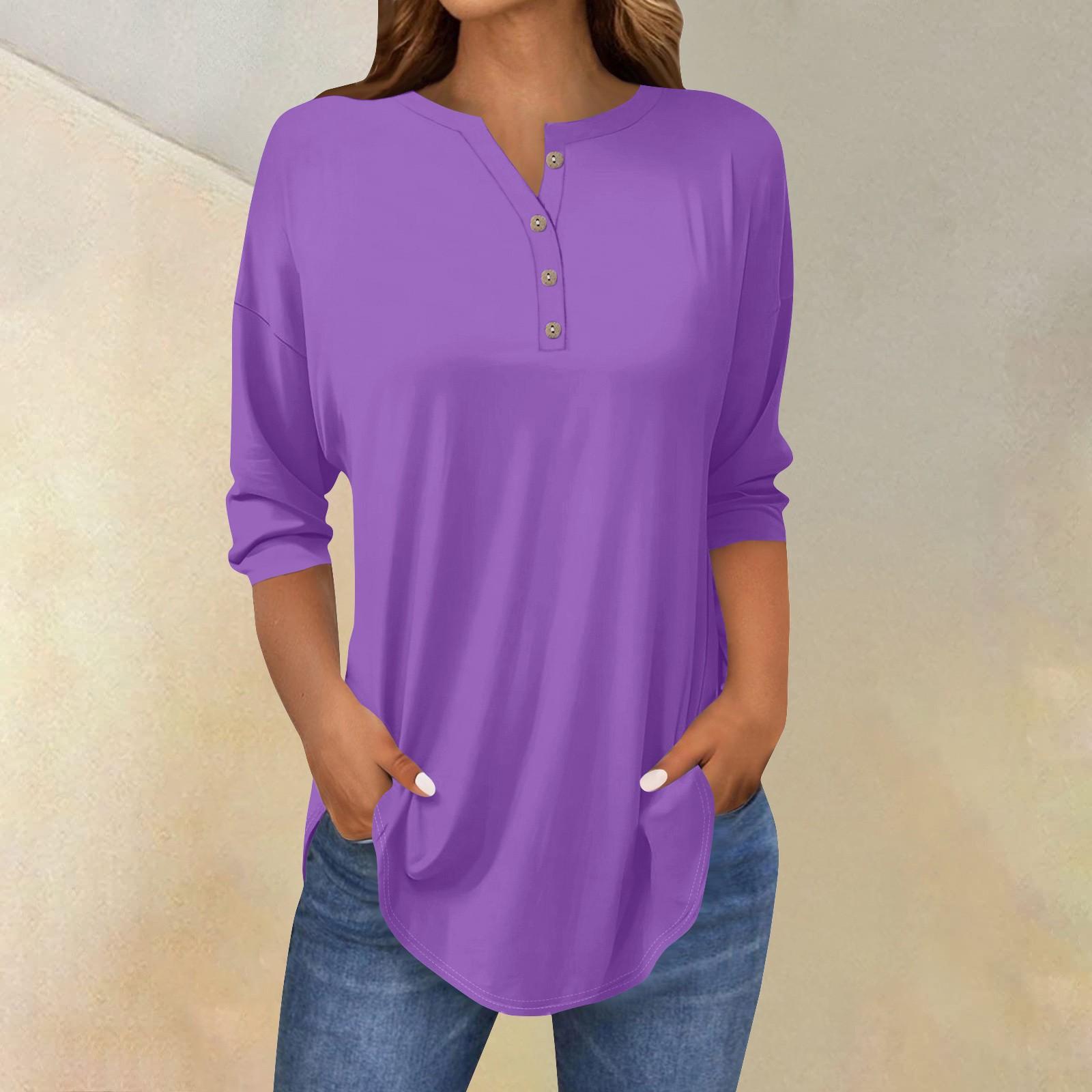 Футболки для жінок осінні повсякденні сорочки з довгим рукавом 3/4 на ґудзиках Світшоти Вінтажний пуловер XL фіолетовий
Футболки для жінок осінні повсякденні сорочки з довгим рукавом 3/4 на ґудзиках Світшоти Вінтажний пуловер XL фіолетовий