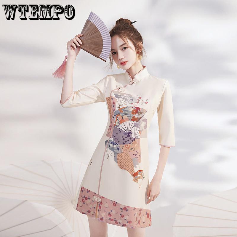 Женское платье Cheongsam на весну и осень, маленькое короткое платье Cheongsam в китайском стиле для девочек
Женское платье Cheongsam на весну и осень, маленькое короткое платье Cheongsam в китайском стиле для девочек