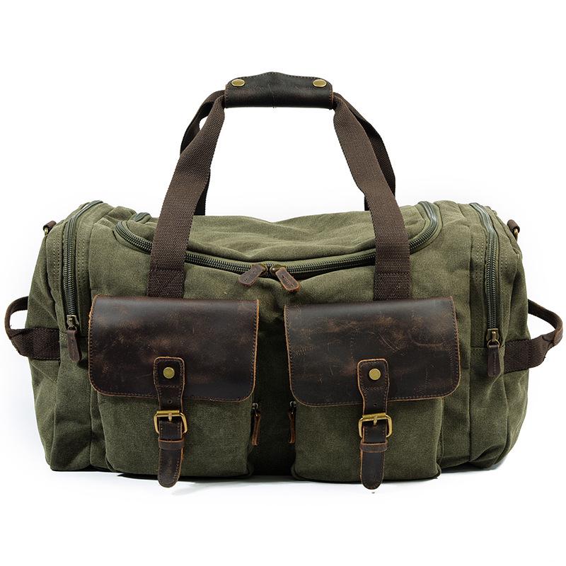 Men s Crazy Horse Leather Canvas Travel Bag - Large Capacity Retro Zipper Luggage Bag 19-inch
Men s Crazy Horse Leather Canvas Travel Bag - Large Capacity Retro Zipper Luggage Bag 19-inch