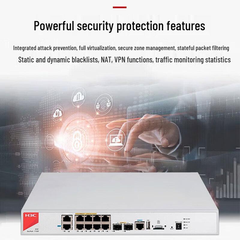 H3C F100-C-A2 Series Enterprise Firewall VPN Gateway (CN version)
H3C F100-C-A2 Series Enterprise Firewall VPN Gateway (CN version)
