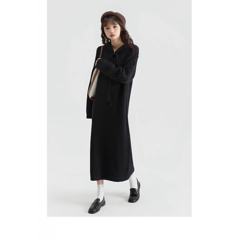 Korean Style Hooded Knit Sweater Dress: Women s Autumn/Winter Loose Wool Skirt Base Layer Outerwear M чёрный
Korean Style Hooded Knit Sweater Dress: Women s Autumn/Winter Loose Wool Skirt Base Layer Outerwear M чёрный
