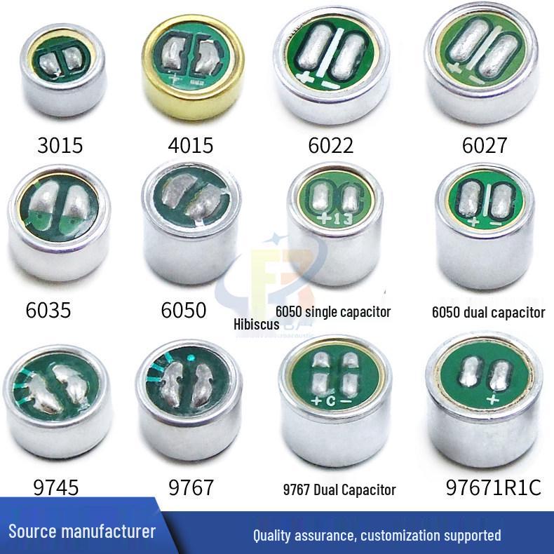 Electret Condenser Microphone Models: 3015, 4015, 4522, 6027, 6035, 6050, 9745, 9767. Other
Electret Condenser Microphone Models: 3015, 4015, 4522, 6027, 6035, 6050, 9745, 9767. Other