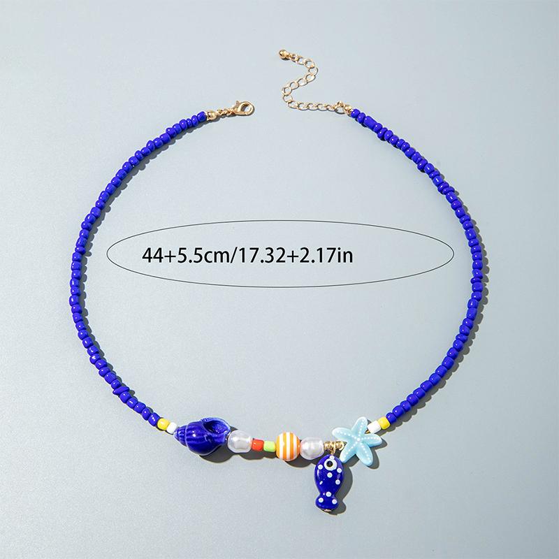 Богемный стиль рисовые бусины смола ракушка морская звезда кулон ожерелье бисерный чокер для летней пляжной вечеринки подарки темно-синий
Богемный стиль рисовые бусины смола ракушка морская звезда кулон ожерелье бисерный чокер для летней пляжной вечеринки подарки темно-синий