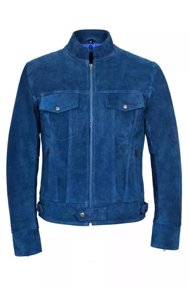 Men s Real Suede Leather Blue Jacket Fashion Biker Retro Motorcycle Trendy Coat XS синій
Men s Real Suede Leather Blue Jacket Fashion Biker Retro Motorcycle Trendy Coat XS синій