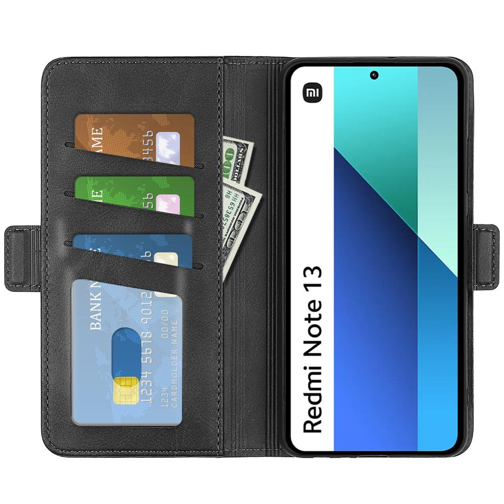 For Xiaomi Redmi Note 13 4G Cell Phone Case Dual Magnetic Clasp Leather Protective Cover Black
For Xiaomi Redmi Note 13 4G Cell Phone Case Dual Magnetic Clasp Leather Protective Cover Black