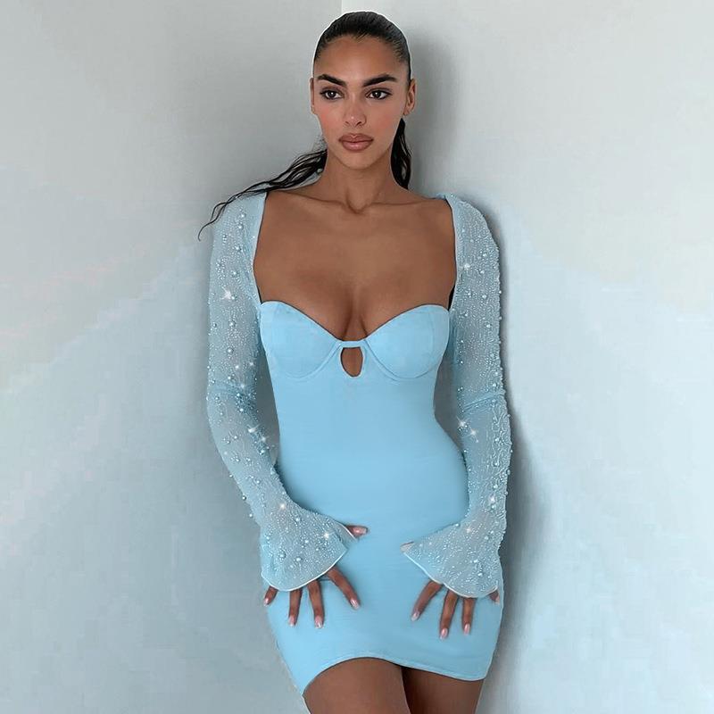 Женские летние платья с длинным рукавом и отделкой бисером в стиле темперамент
Женские летние платья с длинным рукавом и отделкой бисером в стиле темперамент