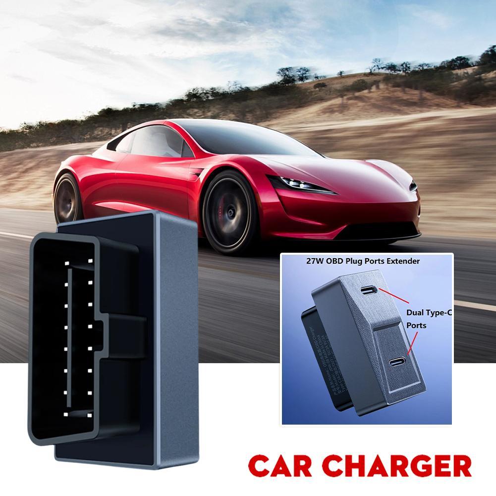 Для Tesla Highland 2024 скрытый адаптер OBD для быстрой зарядки PD27W с двумя портами USB-C
Для Tesla Highland 2024 скрытый адаптер OBD для быстрой зарядки PD27W с двумя портами USB-C