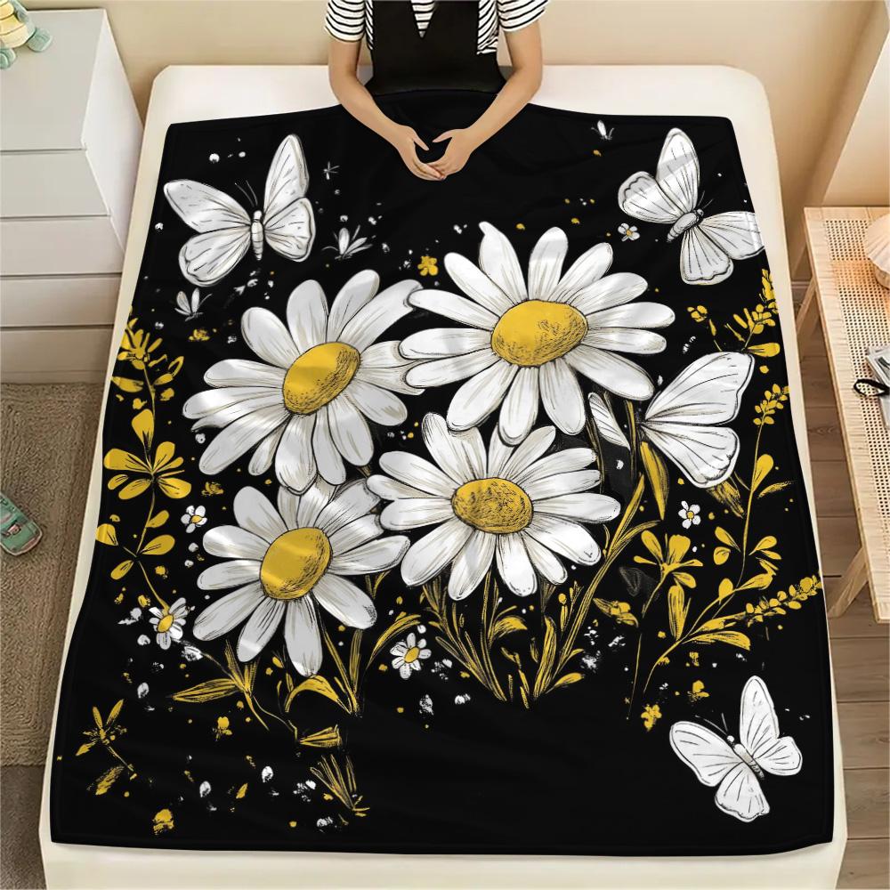 Daisy Butterfly Print Flannel Blanket, High quality Comfortable for All Seasons, Home Decor, Warmth and Comfort 80cm x 120cm
Daisy Butterfly Print Flannel Blanket, High quality Comfortable for All Seasons, Home Decor, Warmth and Comfort 80cm x 120cm