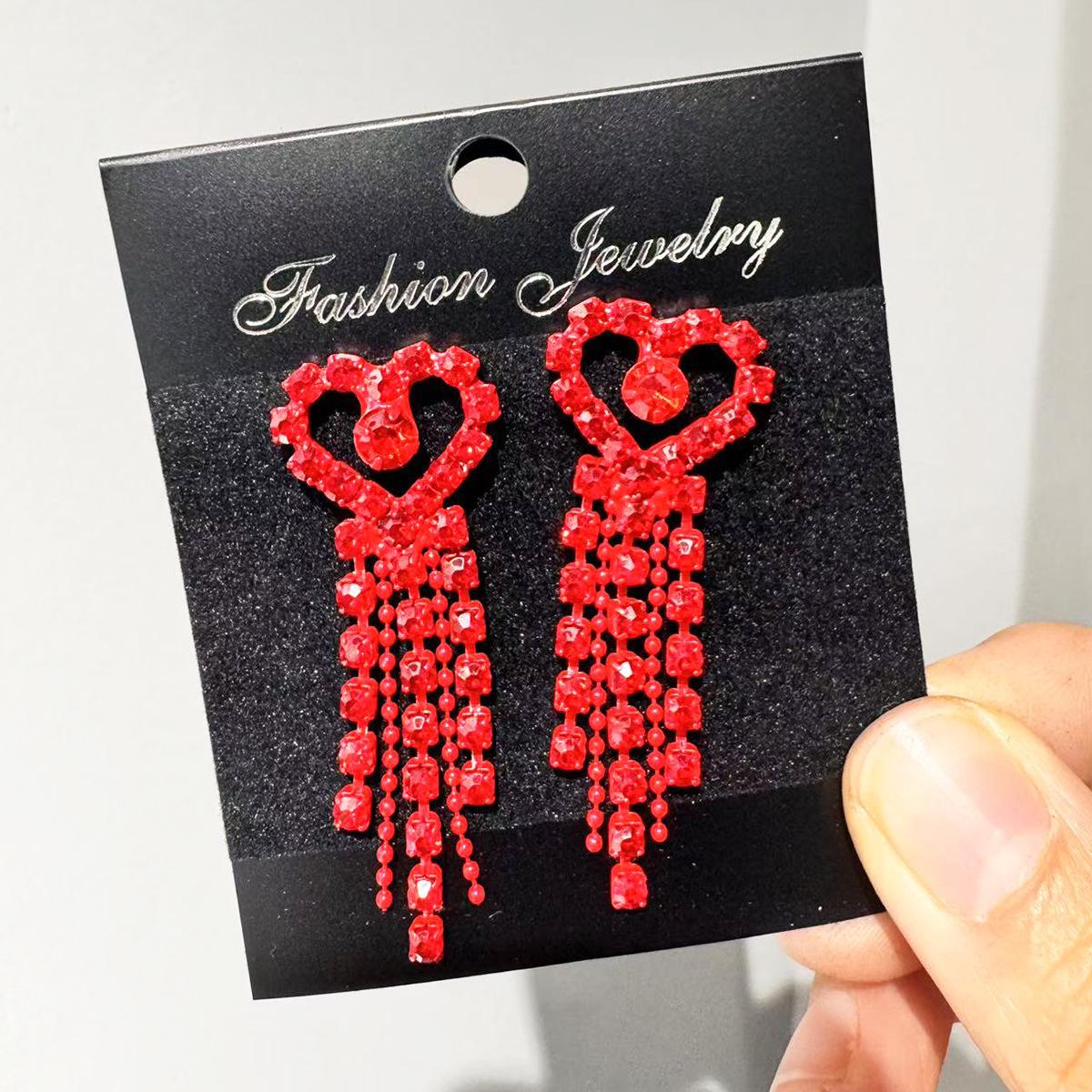Red Series Rhinestone Earrings Bow-shaped Long Tassel Earrings for Women Temperament High-end Earrings
Red Series Rhinestone Earrings Bow-shaped Long Tassel Earrings for Women Temperament High-end Earrings
