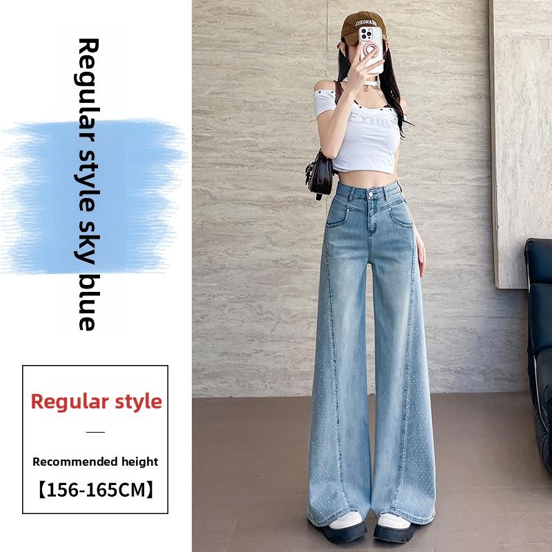 Sky Blue Rhinestone Wide-Leg Women s Jeans 2026 New High-Waisted Loose Straight Pants for Pear-Shaped Body 2XL світло-синій колір
Sky Blue Rhinestone Wide-Leg Women s Jeans 2026 New High-Waisted Loose Straight Pants for Pear-Shaped Body 2XL світло-синій колір