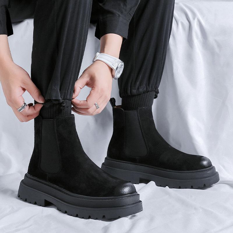 Мужская мода в английском стиле, ботинки челси, обувь из коровьей замши, ковбойские ботинки на платформе, для вечеринки, банкета, платья, ботильоны мужские 270 чёрный
Мужская мода в английском стиле, ботинки челси, обувь из коровьей замши, ковбойские ботинки на платформе, для вечеринки, банкета, платья, ботильоны мужские 270 чёрный