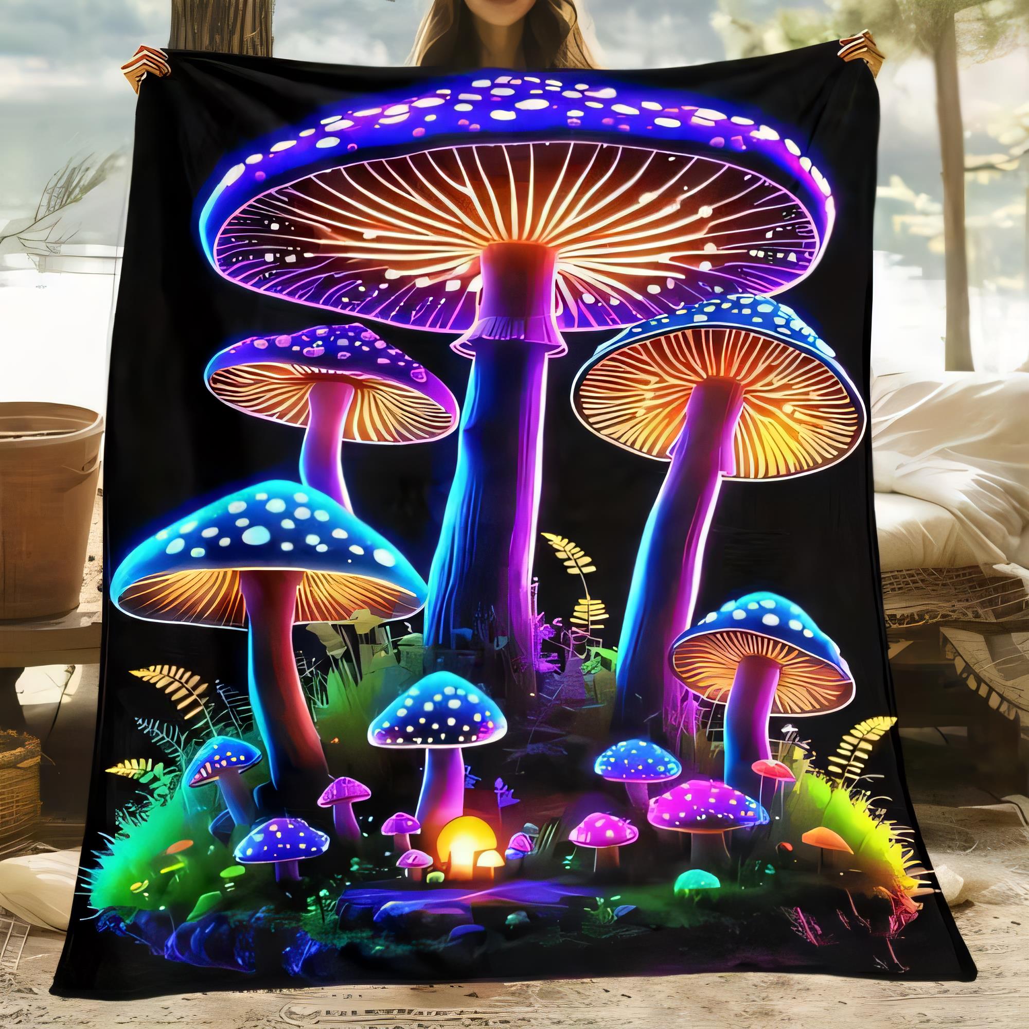 Psychedelic Neon Mushroom Blanket Soft Fabric Towel Vibrant Iridescent Glow Home Decor Cozy Throw Gift for Nature Lovers 75cmx90cm
Psychedelic Neon Mushroom Blanket Soft Fabric Towel Vibrant Iridescent Glow Home Decor Cozy Throw Gift for Nature Lovers 75cmx90cm