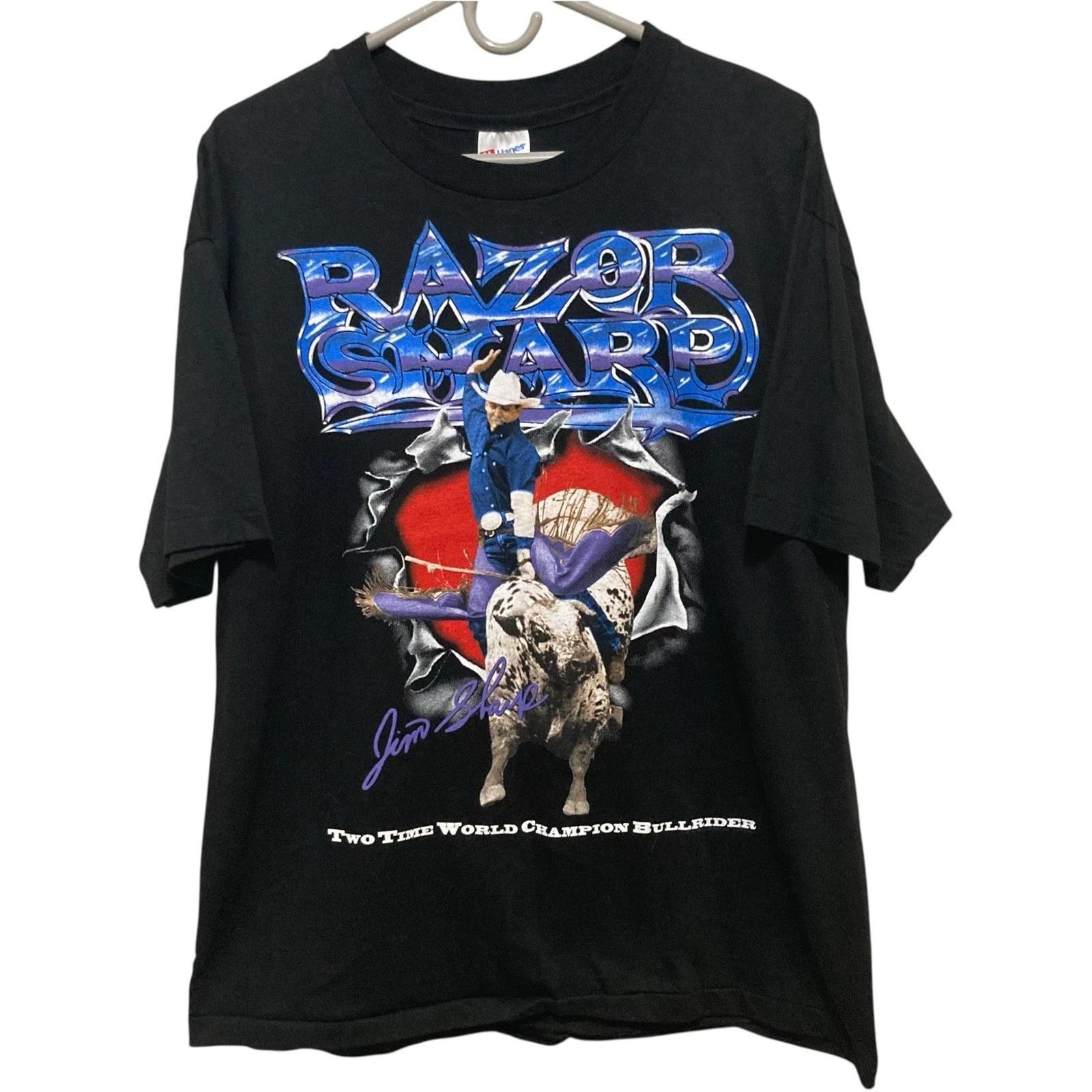 Vintage Razor Jim Sharp Bullriding Champion T-shirt XL Single Stitch Made in USA L
Vintage Razor Jim Sharp Bullriding Champion T-shirt XL Single Stitch Made in USA L