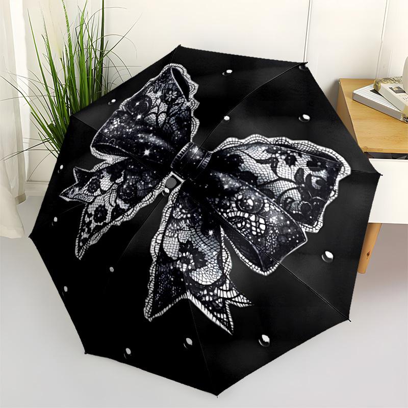 1pc Black Lace Bow Automatic Opening and Closing Folding Umbrella with 8 Iron Ribs - Portable, Foldable for Travel yy251124173
1pc Black Lace Bow Automatic Opening and Closing Folding Umbrella with 8 Iron Ribs - Portable, Foldable for Travel yy251124173
