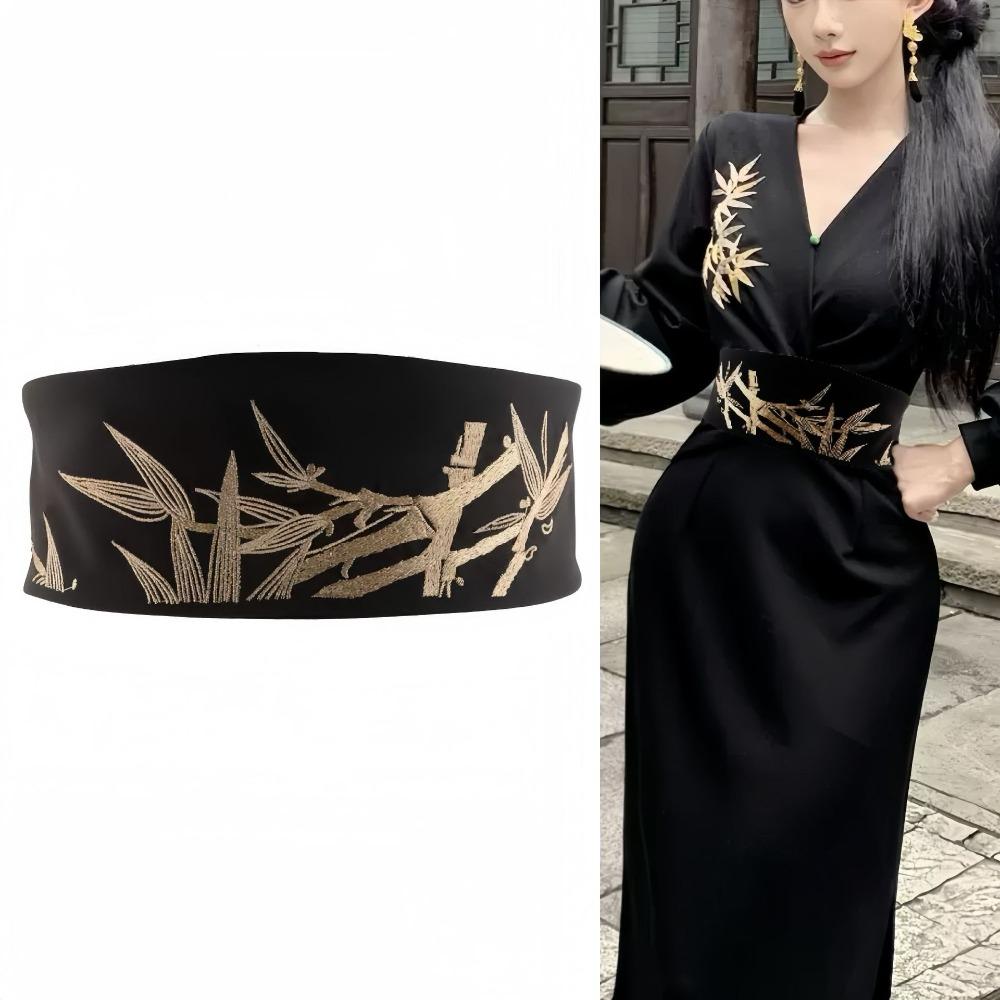 Vintage Hanfu Decoration Belt Retro Bamboo Embroidered Belt Dress Corset Decoration Black&Silver
Vintage Hanfu Decoration Belt Retro Bamboo Embroidered Belt Dress Corset Decoration Black&Silver