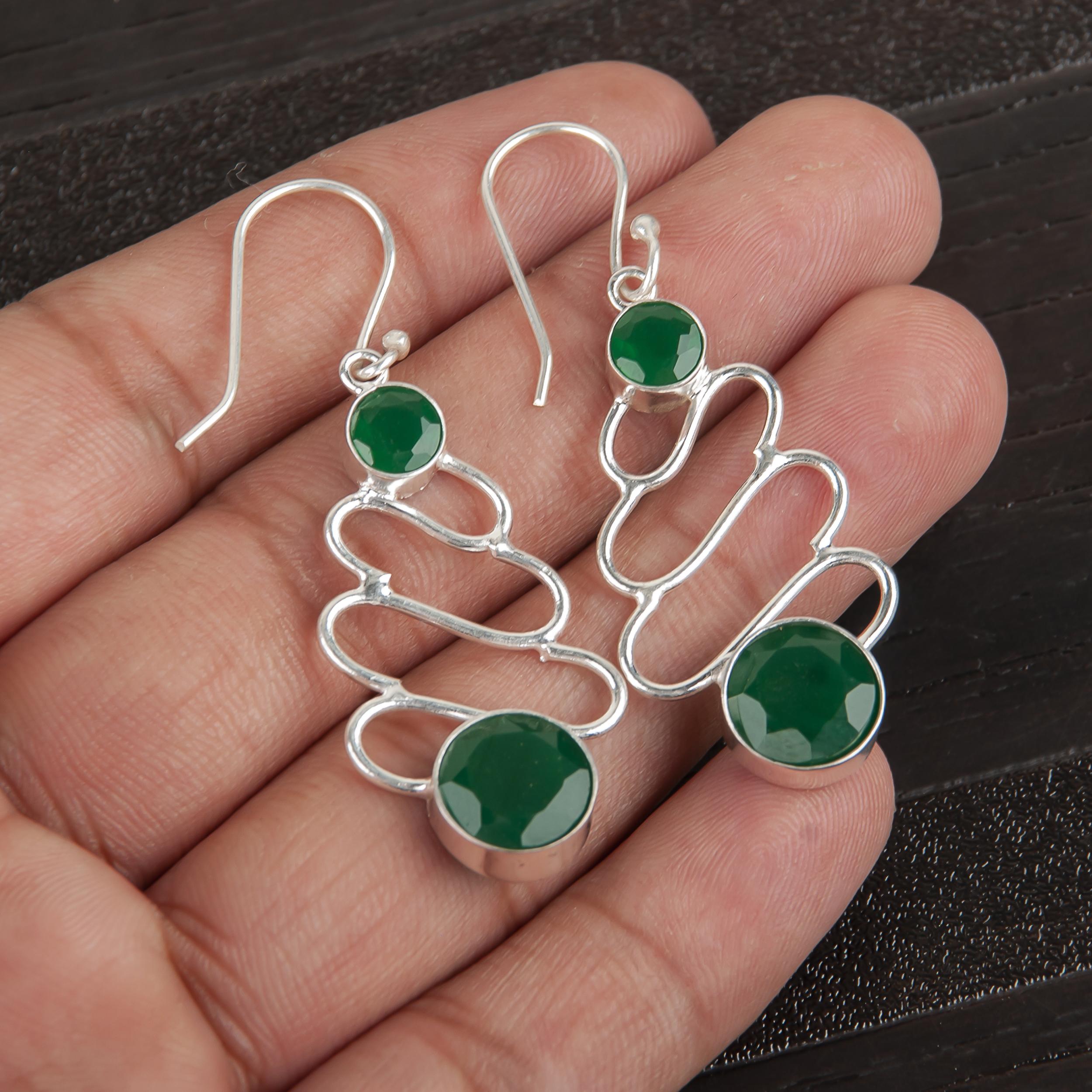 Green Onyx Gemstone Jewelry, 925 Sterling Silver Earrings, Handmade Gorgeous Jewelry, Designer Earrings Gift For Women 2.13 Inches зелений
Green Onyx Gemstone Jewelry, 925 Sterling Silver Earrings, Handmade Gorgeous Jewelry, Designer Earrings Gift For Women 2.13 Inches зелений