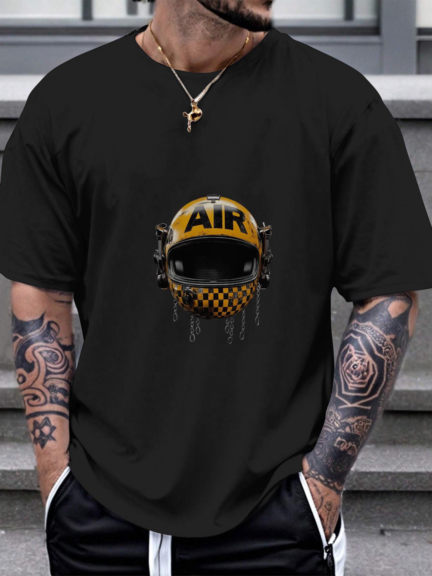 1pc AIR Graphic Checkered Helmet Design T-shirt - 180g Cotton Crew Neck Short Sleeve Tee with Bold Black Letters & Yellow Accents XXL
1pc AIR Graphic Checkered Helmet Design T-shirt - 180g Cotton Crew Neck Short Sleeve Tee with Bold Black Letters & Yellow Accents XXL