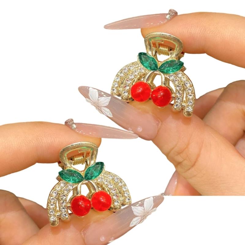 2Pcs Cherry Hairpin Small Side Claw Clip Sparkling Rhinestones Accent Zinc Hairpin For Women Girls Party Daily Use
2Pcs Cherry Hairpin Small Side Claw Clip Sparkling Rhinestones Accent Zinc Hairpin For Women Girls Party Daily Use