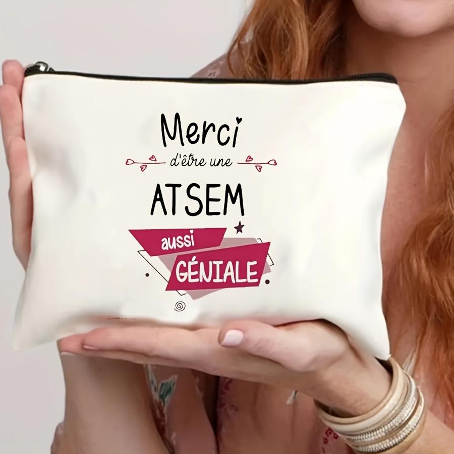 Women White Cosmetic Travel Bag with Zipper Closure - Foldable Lightweight Makeup Organizer Pouch Cute Merci French Phra Design білий
Women White Cosmetic Travel Bag with Zipper Closure - Foldable Lightweight Makeup Organizer Pouch Cute Merci French Phra Design білий