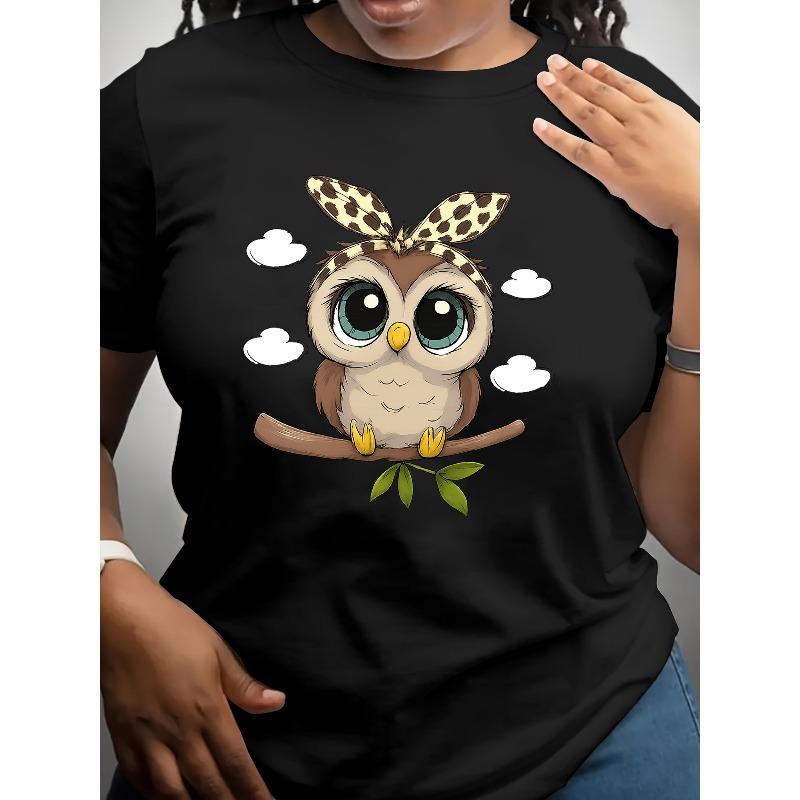 Women Whimsical Owl Graphic Tee Crew Neck Short Sleeve Leopard Bow Clouds Spring Summer Fall Casual Harajuku Top 4XL чорний
Women Whimsical Owl Graphic Tee Crew Neck Short Sleeve Leopard Bow Clouds Spring Summer Fall Casual Harajuku Top 4XL чорний