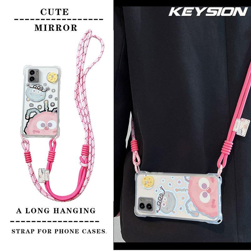 KEYSION Crossbody Strap Phone Case for VIVO Y15S Y15A Cute Cartoon Long Lanyard Mirror Shockproof Cover for VIVO Y16 Y02S Y01 for VIVO Y01
KEYSION Crossbody Strap Phone Case for VIVO Y15S Y15A Cute Cartoon Long Lanyard Mirror Shockproof Cover for VIVO Y16 Y02S Y01 for VIVO Y01