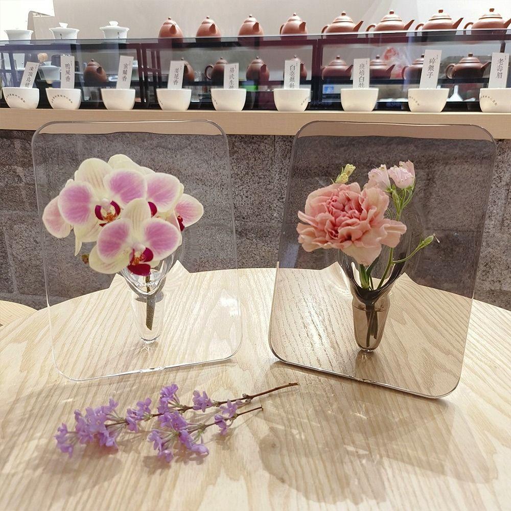Простая прозрачная акриловая рамка для украшения комнаты, ваза, цветочная композиция, декоративная столешница