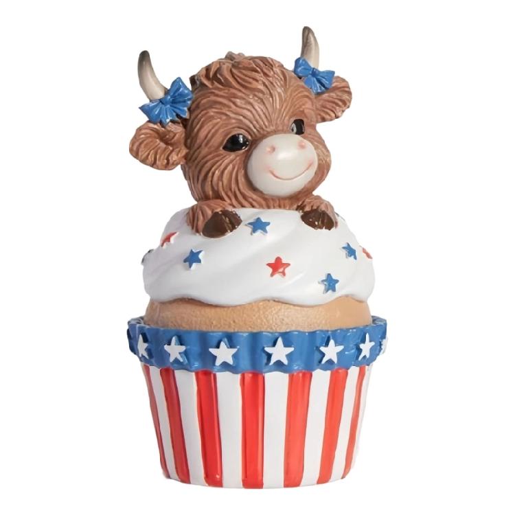 Patriotic Highlands Cow Decors Highlands Cow Figurines,4th of July Cow Statue Independence Day Home Decors for Table
Patriotic Highlands Cow Decors Highlands Cow Figurines,4th of July Cow Statue Independence Day Home Decors for Table