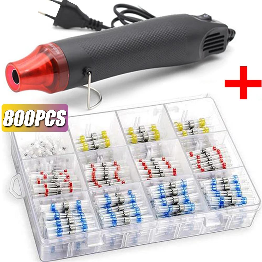 50/800PCS Wire Cable Splice Terminal Kit Waterproof Heat Shrink Butt Crimp Terminals Solder Seal Electrical with Hot Air Gun
50/800PCS Wire Cable Splice Terminal Kit Waterproof Heat Shrink Butt Crimp Terminals Solder Seal Electrical with Hot Air Gun