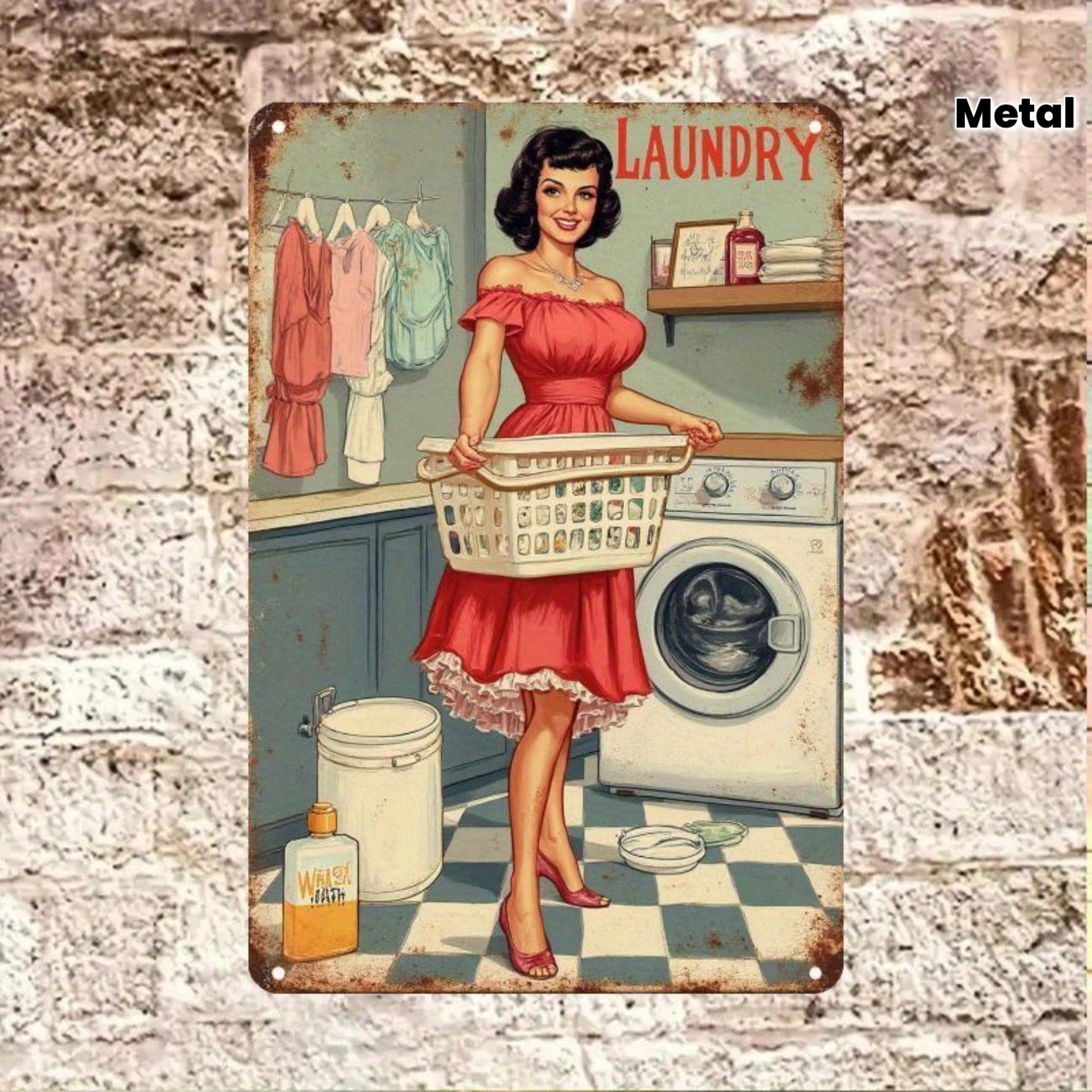 Retro Metal Sign for Laundry Room PinUp Girl with Washing Machine Humorous Classic Designfor Home Bathroom Bar Garage Decor 20x30cm(7.8x11.8inch)
Retro Metal Sign for Laundry Room PinUp Girl with Washing Machine Humorous Classic Designfor Home Bathroom Bar Garage Decor 20x30cm(7.8x11.8inch)