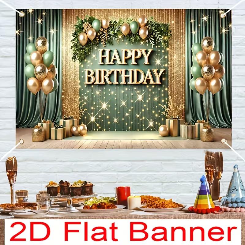 2D Green Gold Happy Birthday Backdrop Curtain & Balloon Party Background Banner 47.2x31.5inch/120*80cm
2D Green Gold Happy Birthday Backdrop Curtain & Balloon Party Background Banner 47.2x31.5inch/120*80cm
