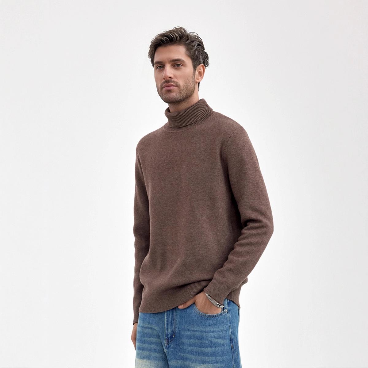 Men s High Neck Plain Knit Sweater - Autumn/Winter Pullover Base Layer with Lapel L кавовий
Men s High Neck Plain Knit Sweater - Autumn/Winter Pullover Base Layer with Lapel L кавовий