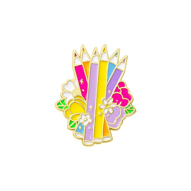 Cute Colorful Crayon Goldenn Pins Pretty Flower And Colour Pen Combo Enamel Brooches For Painting Enthusiasts Jewelry Gift
Cute Colorful Crayon Goldenn Pins Pretty Flower And Colour Pen Combo Enamel Brooches For Painting Enthusiasts Jewelry Gift