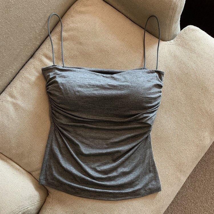 Women s Summer Hot Girl Pleated Camisole with Thin Straps - Sweet & Spicy Style Sleeveless Top for a Slim Look One Size серый
Women s Summer Hot Girl Pleated Camisole with Thin Straps - Sweet & Spicy Style Sleeveless Top for a Slim Look One Size серый