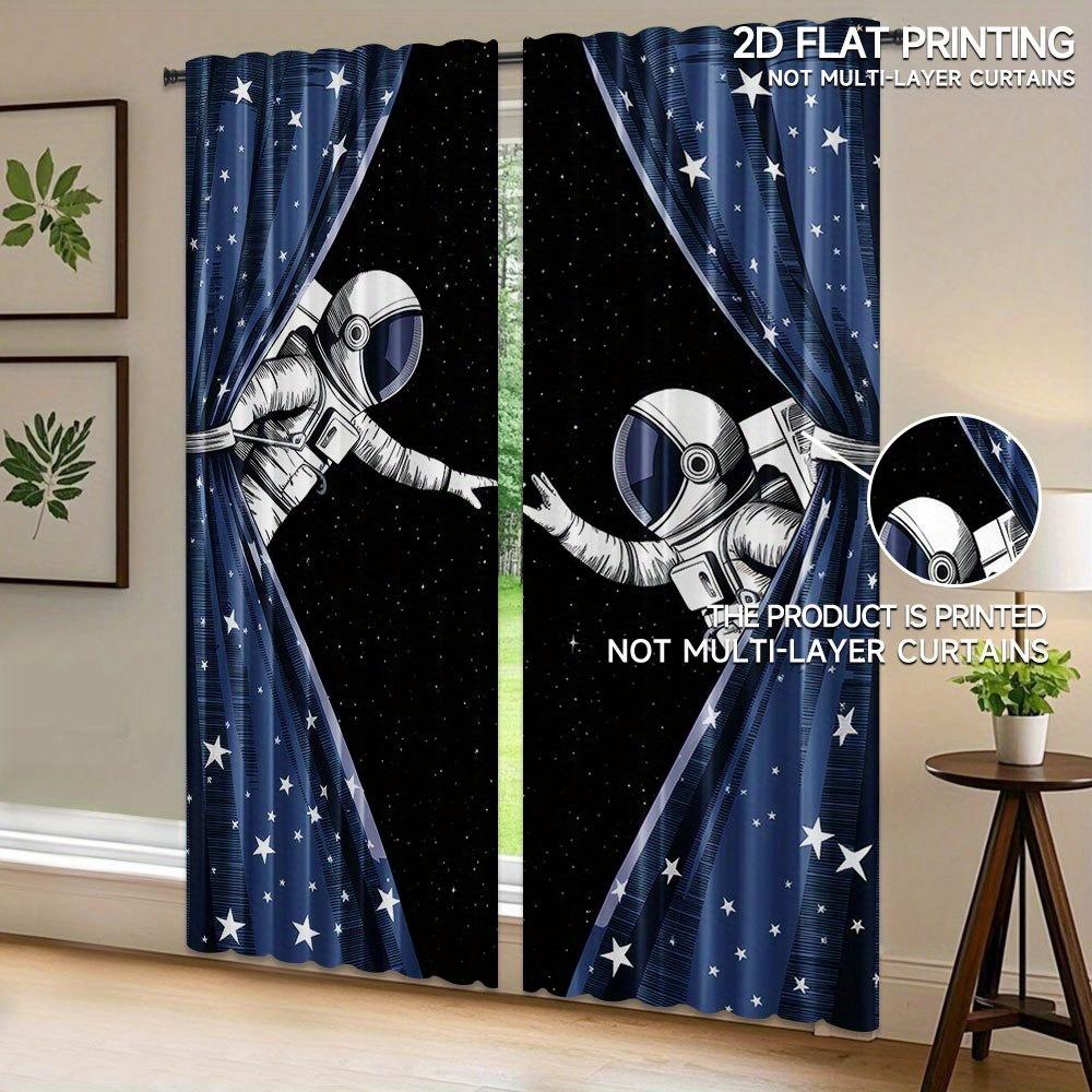 Modern Astronaut Themed Curtains Space Adventure Made Polyester Suitable Bedrooms Set Of 2 With Rod Pocket Bedroom Decor W100*H70(CM)-Grommet top&2PCS
Modern Astronaut Themed Curtains Space Adventure Made Polyester Suitable Bedrooms Set Of 2 With Rod Pocket Bedroom Decor W100*H70(CM)-Grommet top&2PCS