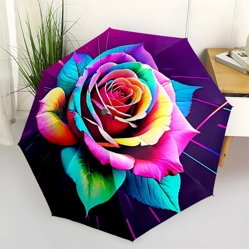 1pc Rainbow Rose Print Automatic Folding Umbrella - Portable Collapsible Design, 8-Rib Iron Frame, Durable Fabric yy251125112
1pc Rainbow Rose Print Automatic Folding Umbrella - Portable Collapsible Design, 8-Rib Iron Frame, Durable Fabric yy251125112