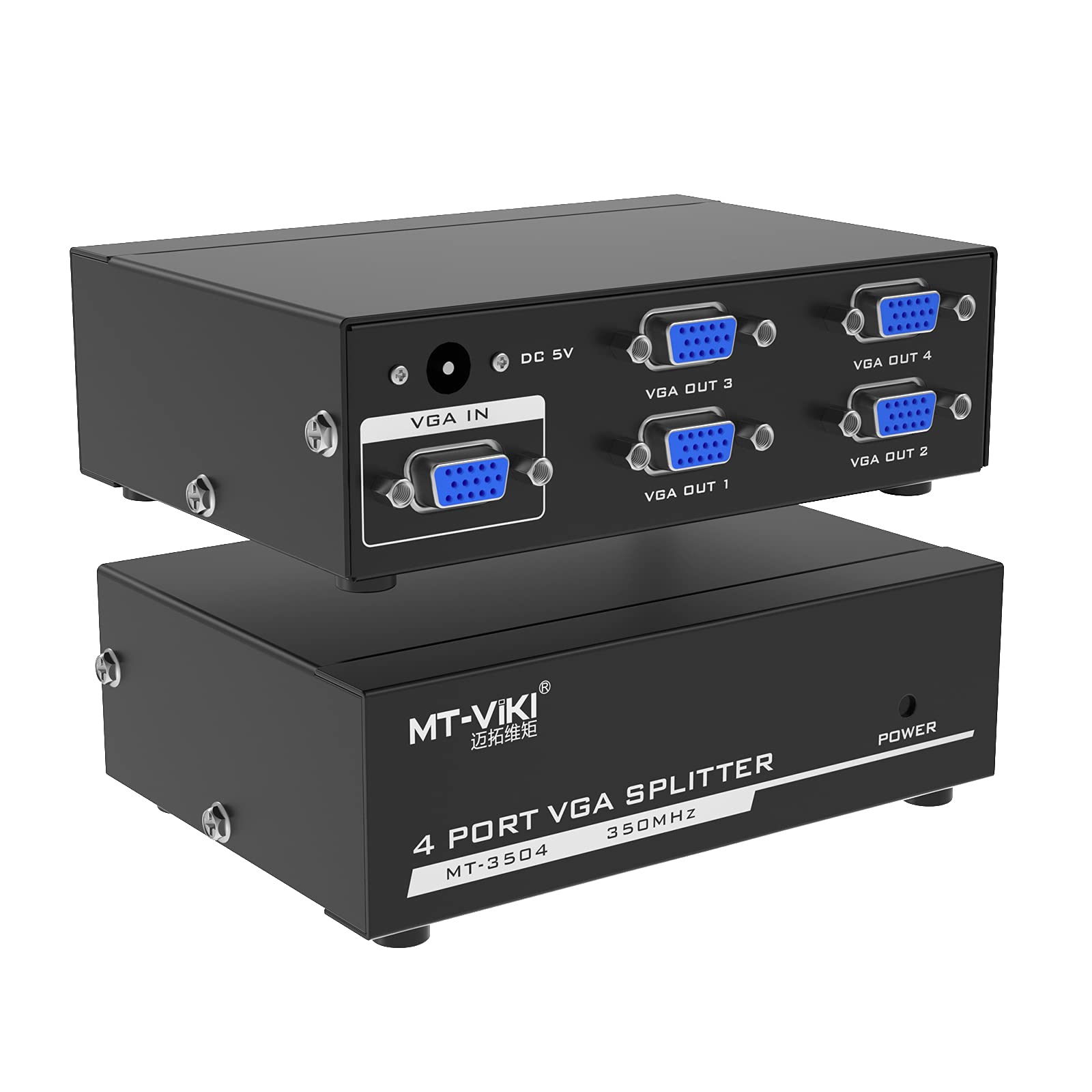 VGA Splitter 1 Input 4 Output VGA Splitter 4 Outputs Simultaneous Output 4 Ports 4 Screen Simultaneous Output 350 Mhz Video Distribution Duplicator
VGA Splitter 1 Input 4 Output VGA Splitter 4 Outputs Simultaneous Output 4 Ports 4 Screen Simultaneous Output 350 Mhz Video Distribution Duplicator