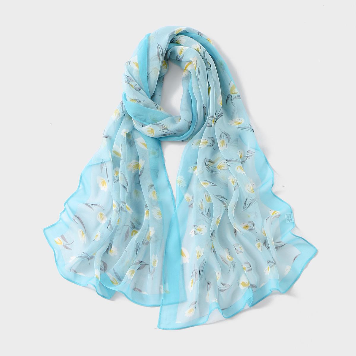 Woman Floral Printed Chiffon Silk Scarf Spring Summer Shawl Light Thin Scarves Sun Protection Wrap Ladies Beach Headband
Woman Floral Printed Chiffon Silk Scarf Spring Summer Shawl Light Thin Scarves Sun Protection Wrap Ladies Beach Headband