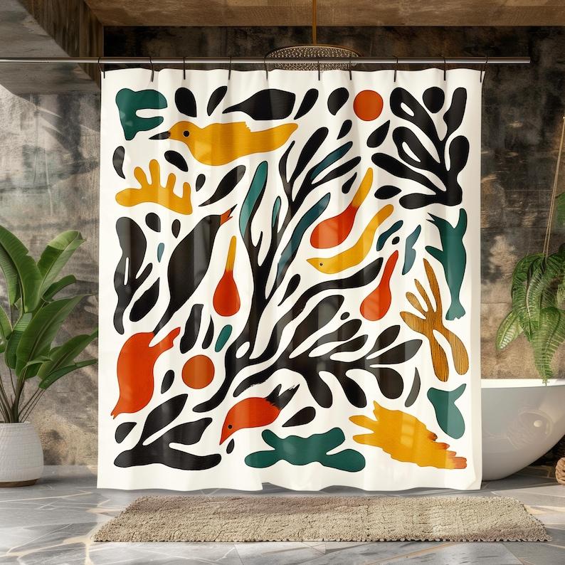 Organic Geometric Shower Curtain - Colorful & White Nature-Inspired Design, Modern Bathroom Decor W60H190(CM)-1 Pcs
Organic Geometric Shower Curtain - Colorful & White Nature-Inspired Design, Modern Bathroom Decor W60H190(CM)-1 Pcs