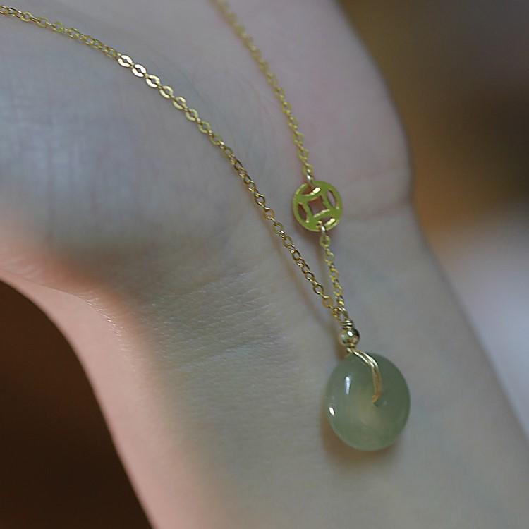 Новое ожерелье с пряжкой Ping An, женская брендовая цепочка на ключицы «Благословение», летняя легкая роскошь, нишевый дизайн и подарок для подруг 40CM