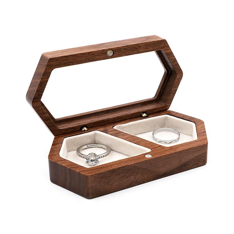 Exquisite Walnut Wood Ring Box Jewelry Organizer Display Ring Storage Box Travel for Case Jewelry Presentation Box Gift
Exquisite Walnut Wood Ring Box Jewelry Organizer Display Ring Storage Box Travel for Case Jewelry Presentation Box Gift