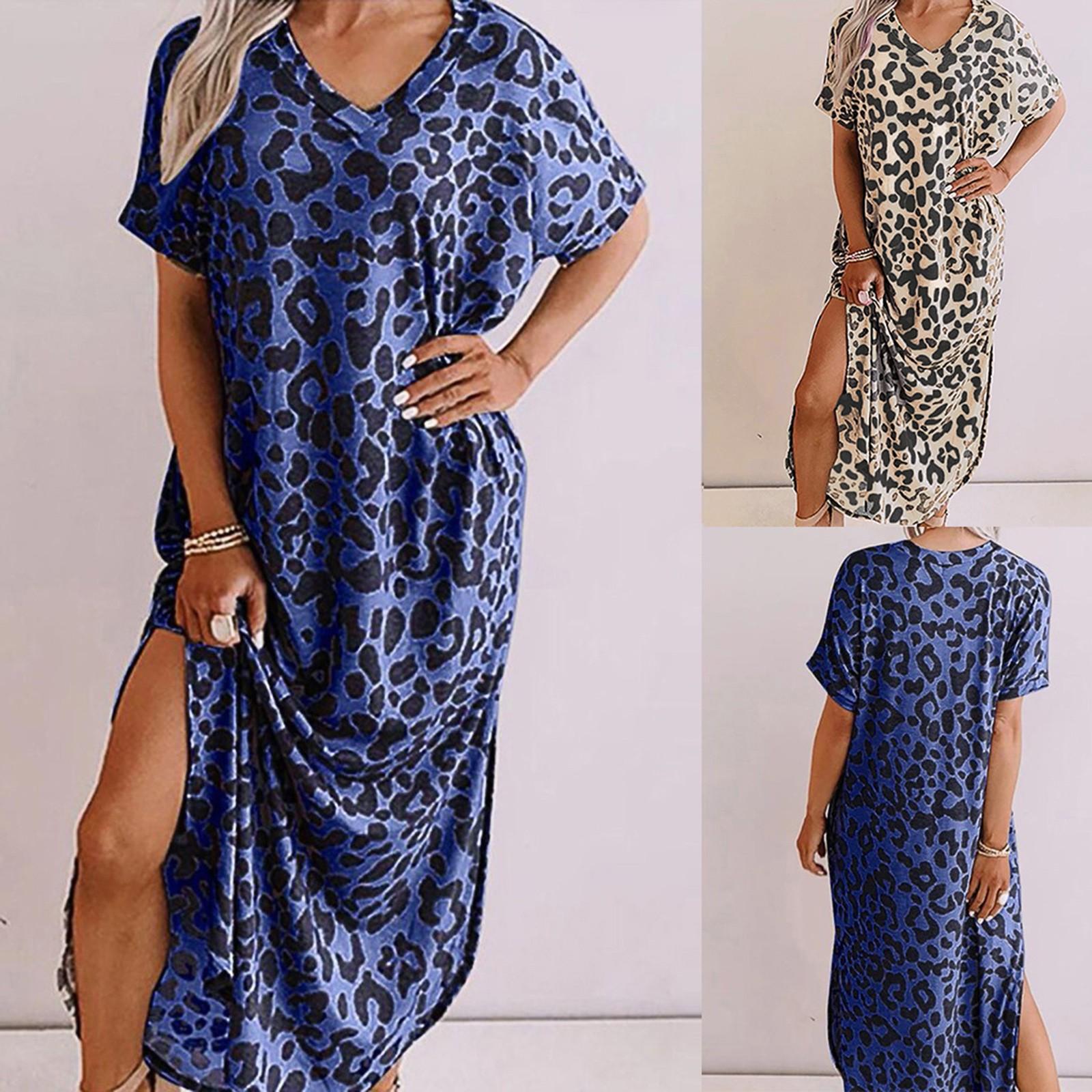 Мода женщин случайные V-Шея Короткие рукава Леопард Печати Сплит Длинное платье
Мода женщин случайные V-Шея Короткие рукава Леопард Печати Сплит Длинное платье