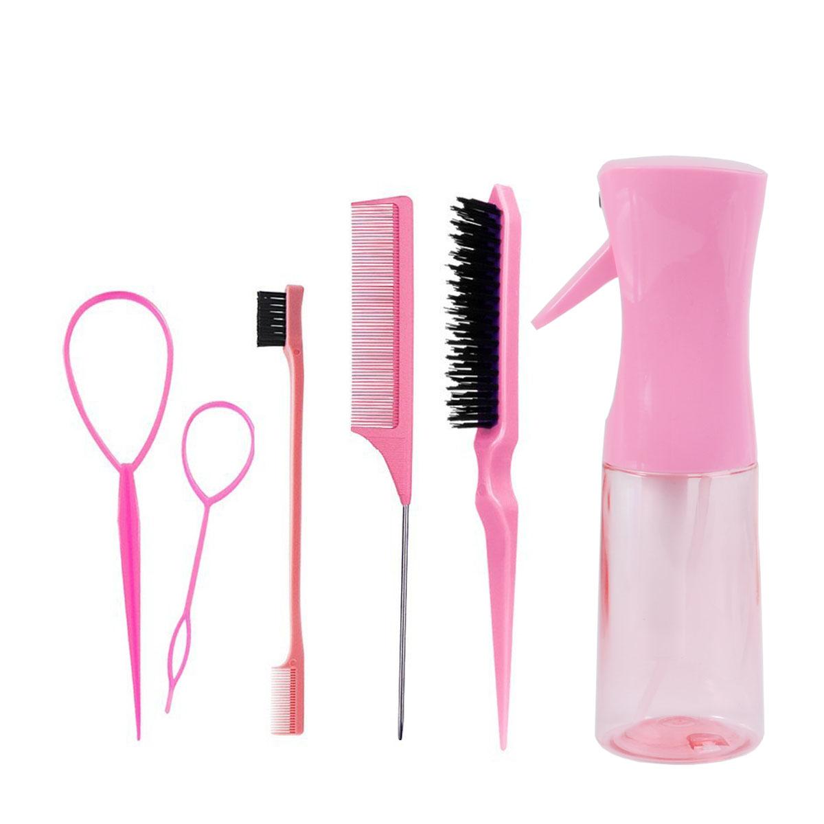 6-Piece Hair Styling Comb Set, with Continuous Spray Bottle, 200ml Brush, Rat Tail Comb, Edge Control Hairbrush for Backcombing, Detangling, рожевий
6-Piece Hair Styling Comb Set, with Continuous Spray Bottle, 200ml Brush, Rat Tail Comb, Edge Control Hairbrush for Backcombing, Detangling, рожевий