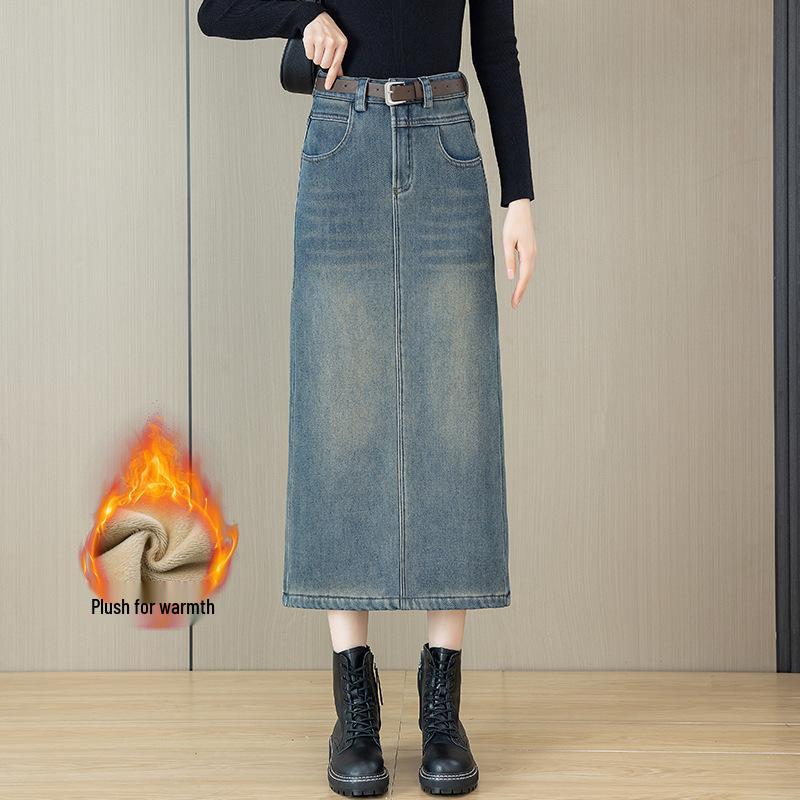 2025 Autumn/Winter High-Waisted Plus Velvet A-Line Denim Skirt – Thick, Warm, Slimming, with Slit for a Hip-Hugging Fit 29/XL
2025 Autumn/Winter High-Waisted Plus Velvet A-Line Denim Skirt – Thick, Warm, Slimming, with Slit for a Hip-Hugging Fit 29/XL