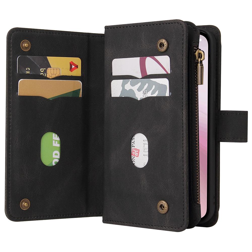 For iPhone 16e Zipper Wallet Case with 15 Card Slots and Strap Leather Phone Cover Black
For iPhone 16e Zipper Wallet Case with 15 Card Slots and Strap Leather Phone Cover Black