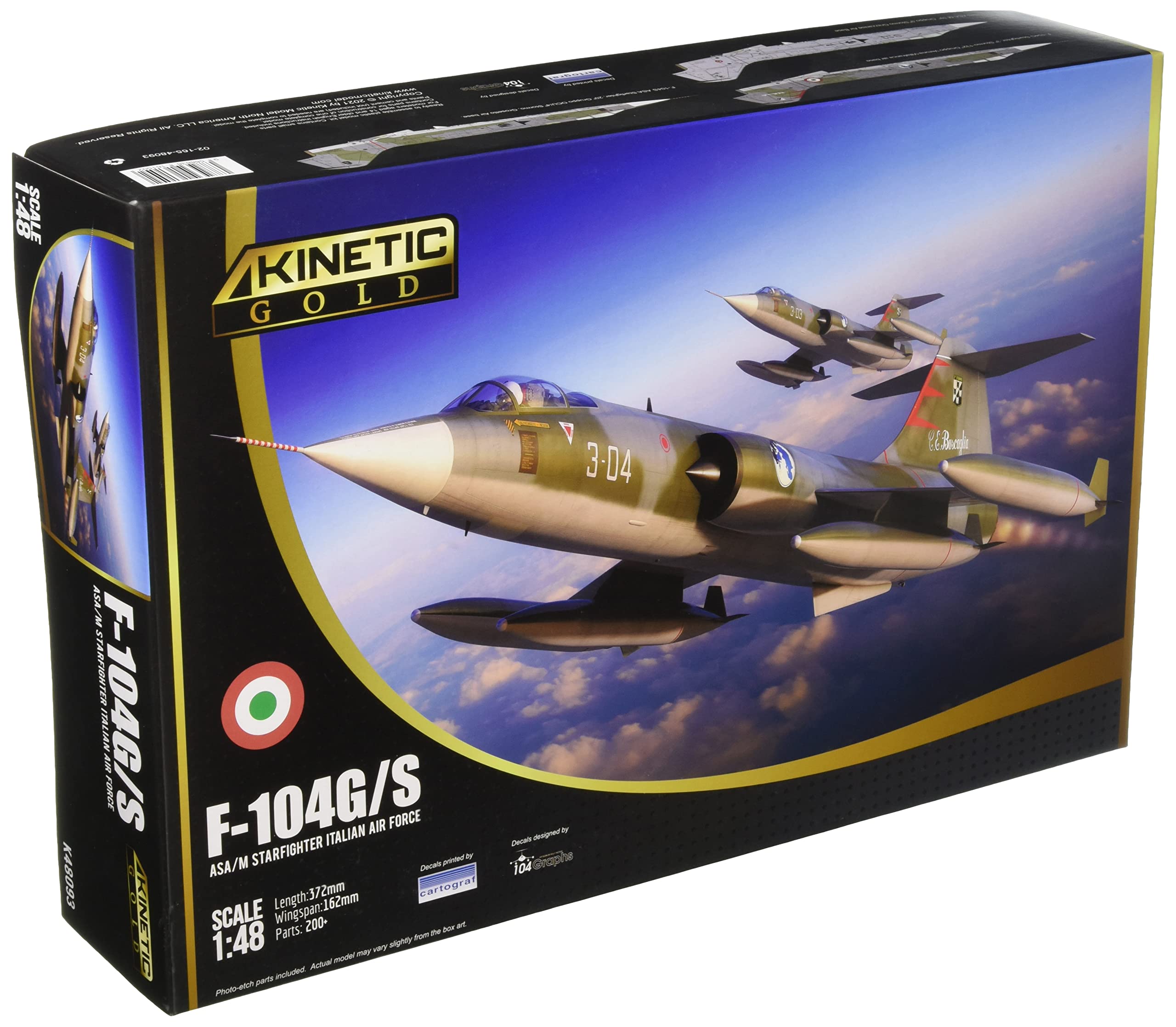 Пластиковая модель истребителя ВВС Италии Kinetic Starfighter KNE48093 1/48 F-104G/S ASA/M
Пластиковая модель истребителя ВВС Италии Kinetic Starfighter KNE48093 1/48 F-104G/S ASA/M