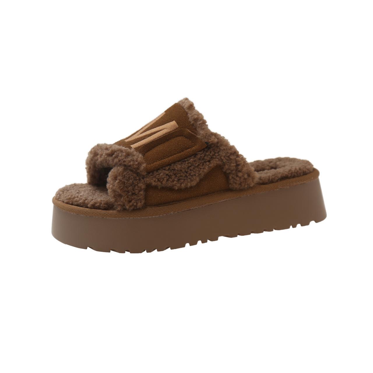 Muffin bottom letter Korean version velvet cotton slippers women wear 2024 autumn thick-bottomed casual one-word fluffy slippers tide 40 темно-коричневого кольору
Muffin bottom letter Korean version velvet cotton slippers women wear 2024 autumn thick-bottomed casual one-word fluffy slippers tide 40 темно-коричневого кольору