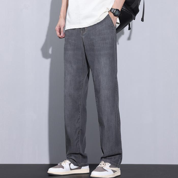 Summer ice silk men s jeans loose straight light business versatile trendy men s denim trousers 42
Summer ice silk men s jeans loose straight light business versatile trendy men s denim trousers 42