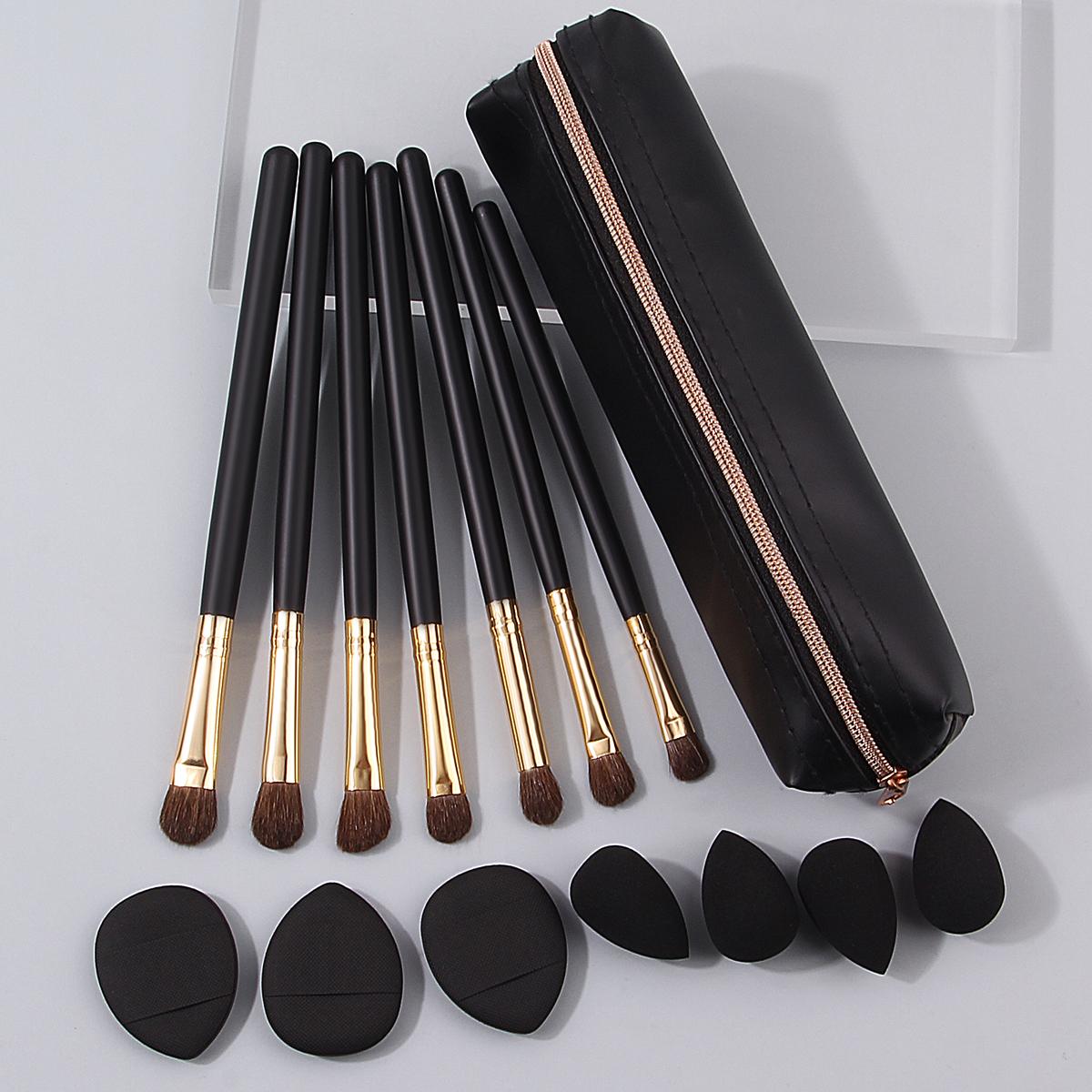 7 Animal hair eye shadow brush sets + 4 mini black makeup eggs + 3 thumb powder puff + high appearance level makeup bag чёрный
7 Animal hair eye shadow brush sets + 4 mini black makeup eggs + 3 thumb powder puff + high appearance level makeup bag чёрный